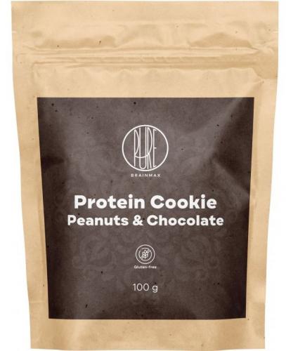 BrainMax Pure Protein Cookie hořká čokoláda a arašídy 100 g profilová.JPG
