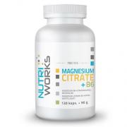 NUTRIWORKS Magnesium Citrate + B6 120 kapslí