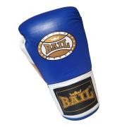 Boxerské rukavice Profi šněrovací - kůže vel. 10 oz modrá bílá zlatá BAIL